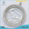 Fahion 22mm design argent ange aile bijoux fournitures flottants plaques de médaillons